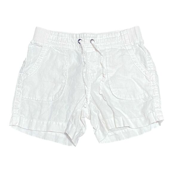 Athleta Women’s White Linen Cabo Drawstring Shorts Size 4 - Picture 2 of 7
